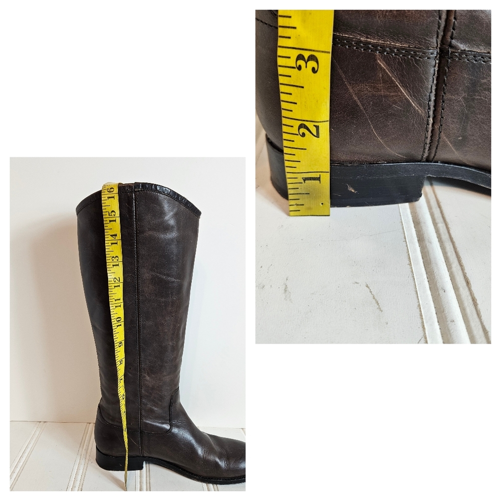 Frye Brown Melissa Button Leather Riding Boots Women’s 8 Knee High Equestrian - Picture 15 of 16
